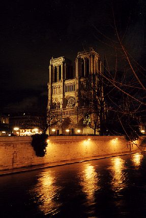 Notre Dame at night seen from Quartier Latin. Must have been taken before wining and dining. It's sharp!